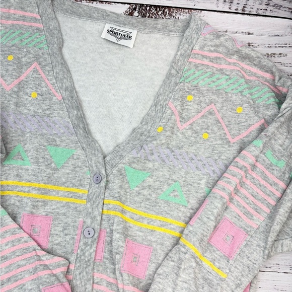 Vintage Retro 80’s 90’s Ladies Activewear Sweatshirt Top Pant Set - Picture 2 of 12